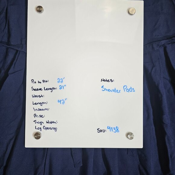 Vintage LG Star Dress Womens 18W Blue Velvet Vest Overlay Shoulder Pads 90s - Picture 4 of 12